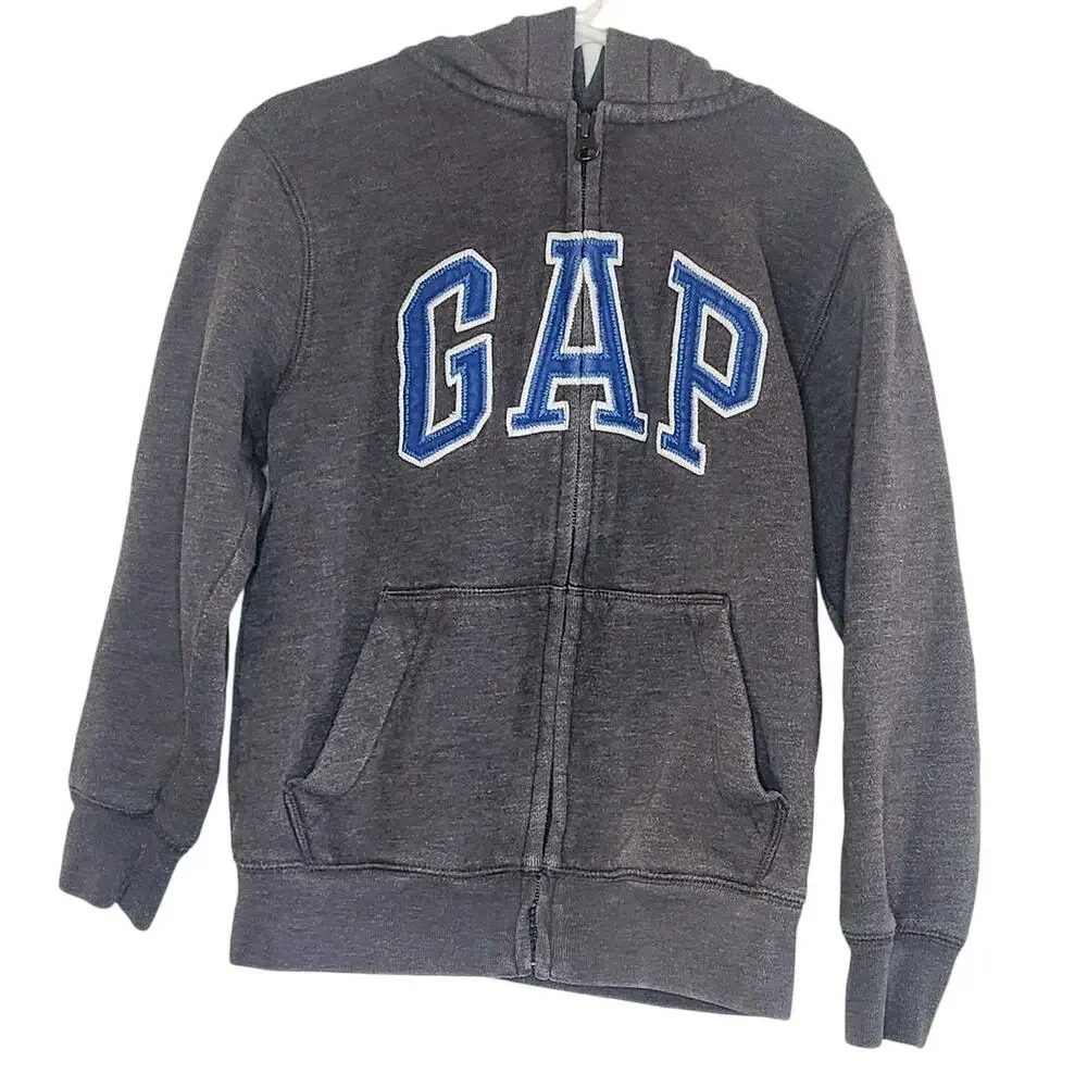 Vintage Y2k Gap Kids gray zip up hoodie Size S
